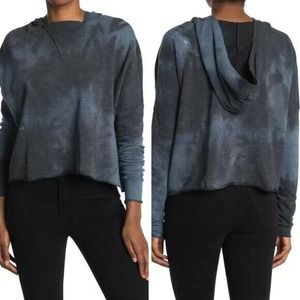 Abound Sweatshirt Hoodie Printed HI-LO Black/Grey Tie-dye Size Small